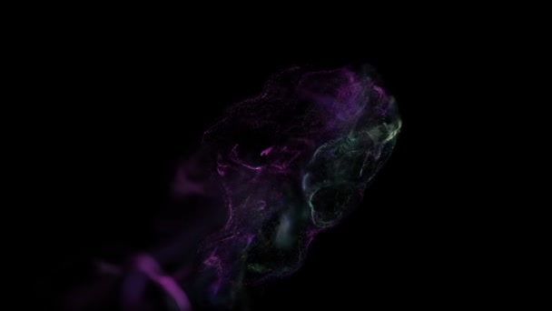 Fond abstrait de particules fluides. Sur fond de détente béatifique. Particules scintillantes avec Bokeh. Mouvement lent 