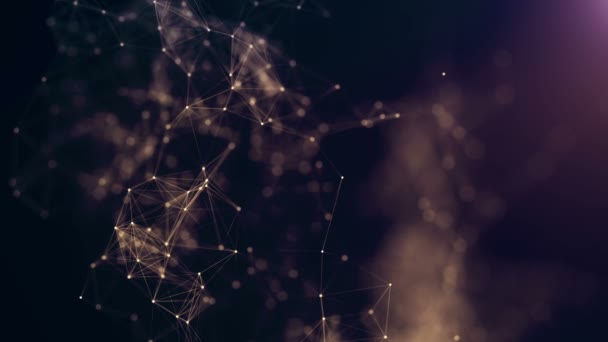 Beau fond géométrique abstrait avec lignes mobiles, points et triangles. Plexus fantasy technologie abstraite .