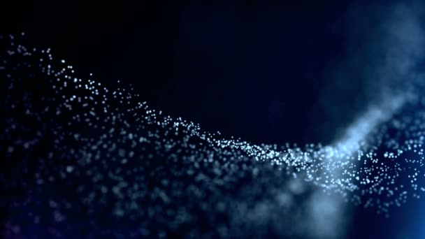 Flackernde Teilchen, zufällige Bewegung von Teilchen. Glitzerteilchen mit Bokeh im volumetrischen Licht — Stockvideo