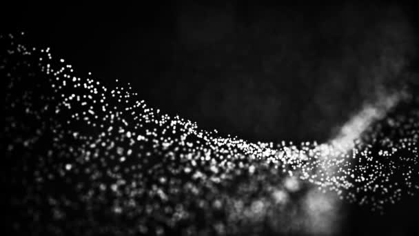 Flickering Particles, random motion of particles.On beatiful relaxing Background. Glittering Particles With Bokeh in volumetric light