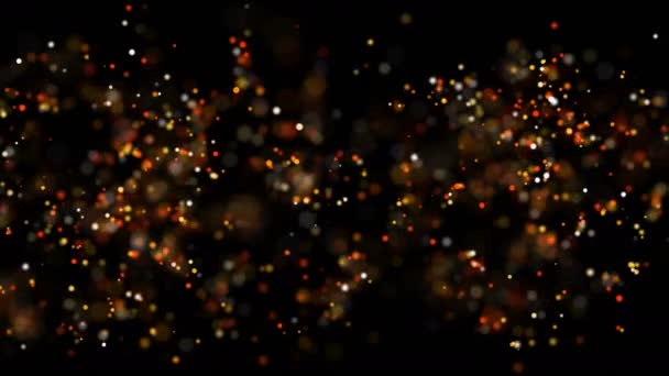 Αφηρημένο φόντο σωματιδίων σκόνης. Bokeh Σωματίδια Background.Flickering Σωματίδια, τυχαία κίνηση των σωματιδίων. — Αρχείο Βίντεο