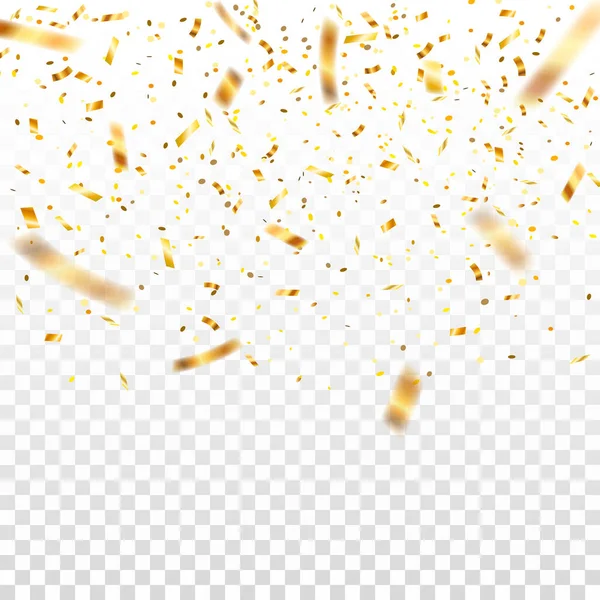 Stock Vector Illustratie Gedecentreerd Goud Confetti Geïsoleerd Een Transparante Achtergrond — Stockvector