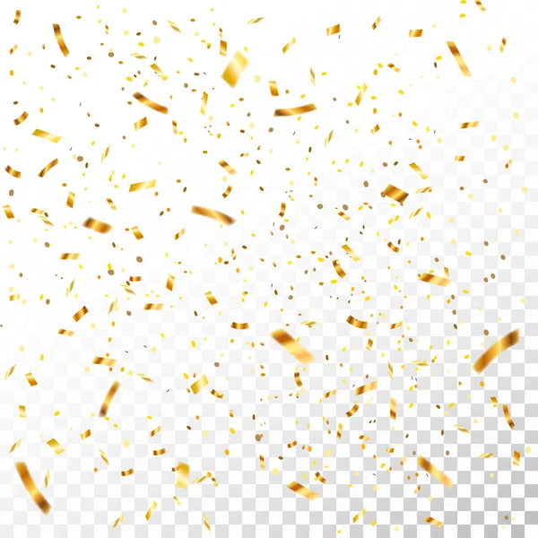 Ilustração Vetor Estoque Desfocado Ouro Confete Isolado Fundo Transparente Eps — Vetor de Stock