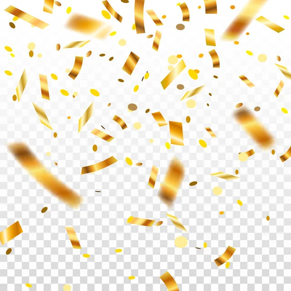 Ilustrasi Vektor Saham Defocused Gold Confetti Terisolasi Pada Latar Belakang - Stok Vektor