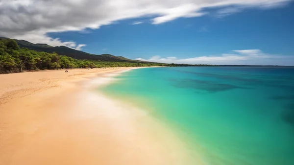 Álmodozó Hosszú Expozíció Big Beach Maui Hawaii Szigetén — Stock Fotó