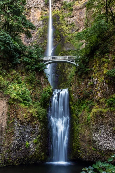 Multnomah Falls Uma Cachoeira Lado Oregon Columbia River Gorge Longo — Fotografia de Stock