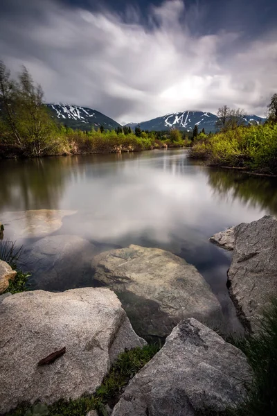 Moody River Golden Dreams Whistler Colúmbia Britânica Canadá — Fotografia de Stock