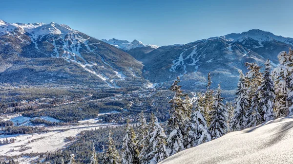 Schneewittchen Pfeift Blackcomb Berge Einem Sonnigen Wintertag Foto Aufgenommen Nach — Stockfoto