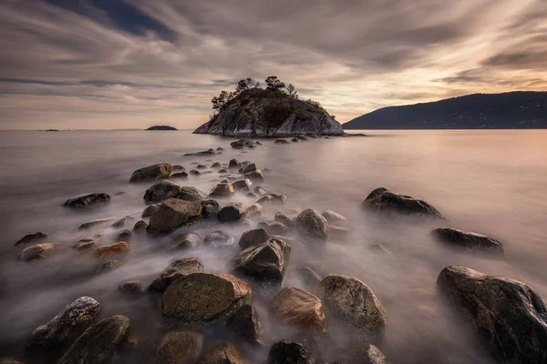 Larga Exposición Paisaje Marino Whytecliff Park West Vancouver Columbia Británica — Foto de Stock