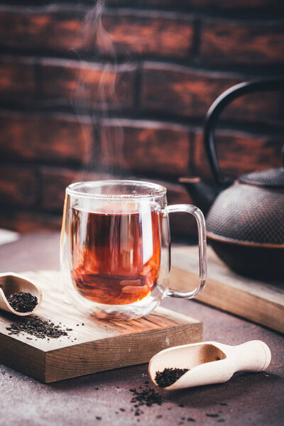 mulled wine in glass mug