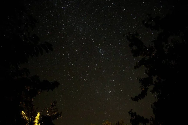 Céu Estrelado Noite Vista Cênica — Fotografia de Stock