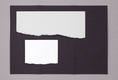 Yırtık not defterleri, kırtasiye arkaplan üst görünümü notlar, imza ve reklam metinleri için yer