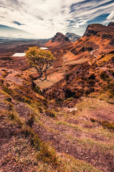 Vista Para Vale Enferrujado Quiraing Escócia Reino Unido — Fotografia de Stock