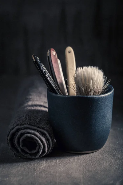 Unique Shave Tools Foam Razor Brush — Stock Photo, Image