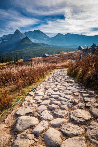 Voetpad Naar Vallei Van Berg Tatra Het Najaar Polen — Stockfoto