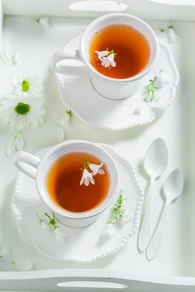 Taza Del Con Miel Sobre Fondo Blanco —  Fotos de Stock