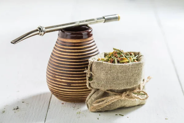 Healthy Fresh Yerba Mate Made Fresh Dried Leaves — Stock Photo, Image