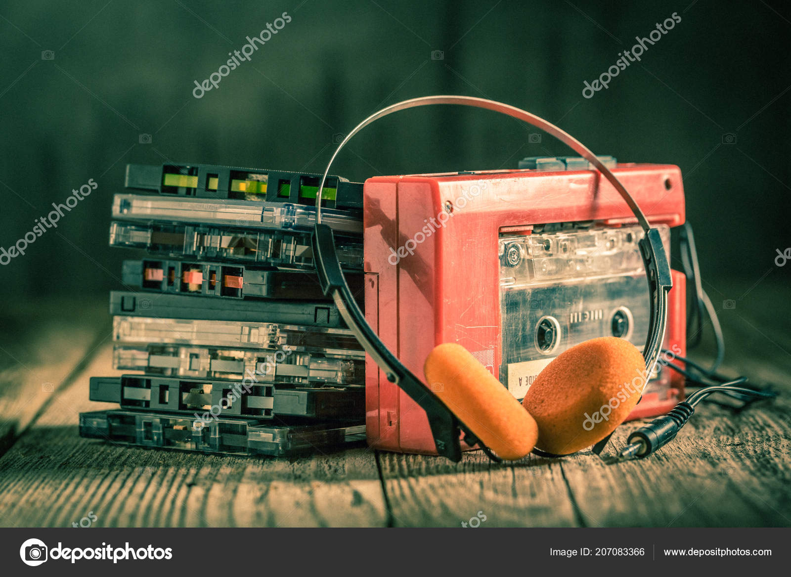 Retro Cassette Tape Walkman Headphones — Stock Photo © Shaiith79