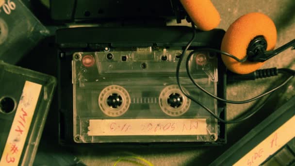 Cassette Filante Dans Walkman Quelques Vieilles Cassettes — Video