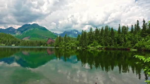 Від Озера Штрбске Плесо Горах Татри Літо Словаччина — стокове відео