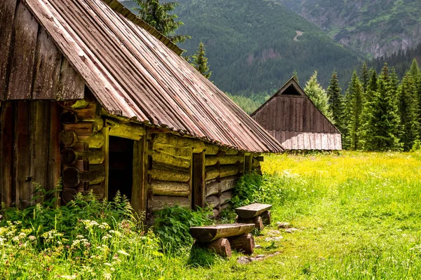 Mooie Huisjes Voetpad Tatra Gebergte Polen — Stockfoto