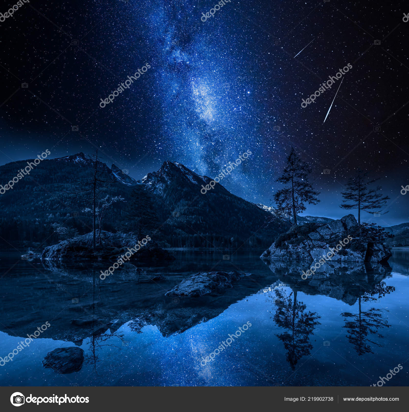 Voie Lactée Des étoiles Filantes Hintersee Lac Alpes