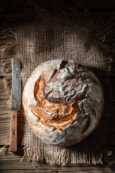 Smakfullt Brød Mørkt Landlig Bord – stockfoto