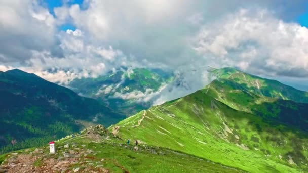 Road Tatra Gebergte Grens Tussen Polen Slowakije — Stockvideo