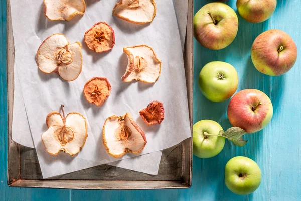 Tasty Dried Apples Made Fresh Fruits — Stock Photo, Image