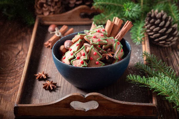 Deliciosas Aromáticas Galletas Jengibre Para Navidad — Foto de Stock