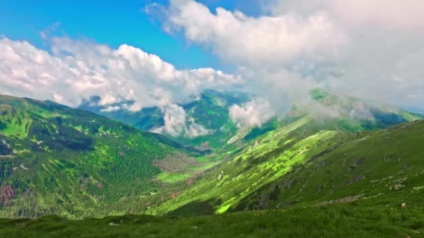 Vista Desde Kasprowy Wierch Hasta Valle Verano Polonia — Vídeos de Stock