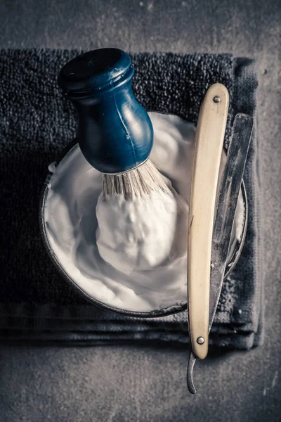 Tools Shave Soap Brush Old Razor — Stock Photo, Image