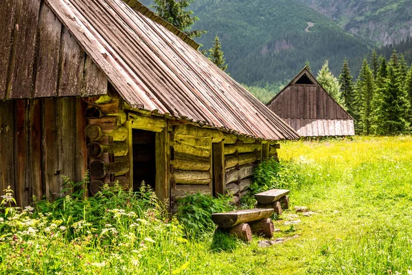 Oude Houten Huisjes Tatra Gebergte Polen — Stockfoto