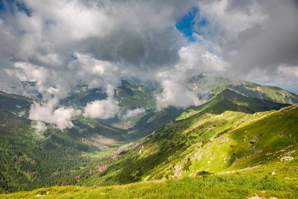 Θέα Από Kasprowy Wierch Πράσινο Valey Tatras Πολωνία — Φωτογραφία Αρχείου