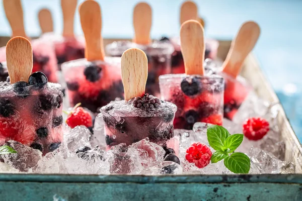 Gelato Succoso Con Bacche Ghiaccio Freddo — Foto Stock