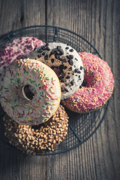 Yummy Fresh Donuts Various Decoration — Stock Photo, Image