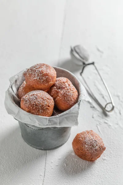 Dulces Mini Donas Calientes Recién Horneadas — Foto de Stock