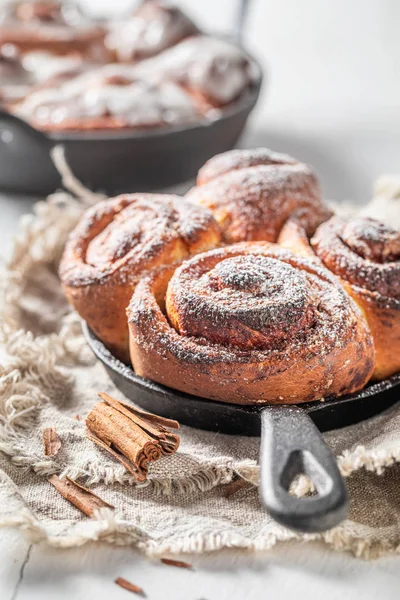 Traditionally cinnamon rolls made of butter and sugar — Stock Photo, Image