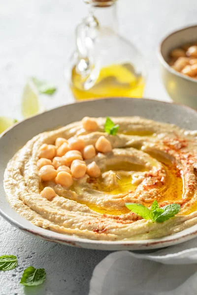 Užijte Svůj Hummus Jako Zdravé Rychlé Občerstvení — Stock fotografie