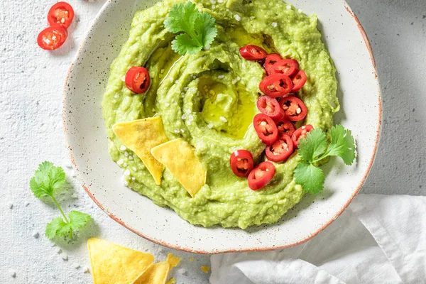 Guacamole Tradicional Como Aperitivo Mexicano Picante — Foto de Stock