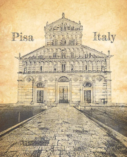 Katedralens Skiss Pisa Italien — Stockfoto