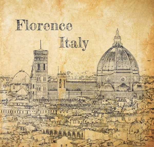 이탈리아 피렌체에 산타마리아델 피오레의 스케치 — 스톡 사진