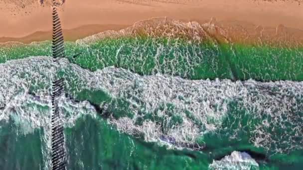 夏季带蓝藻的波罗的海空中景观，波兰 — 图库视频影像
