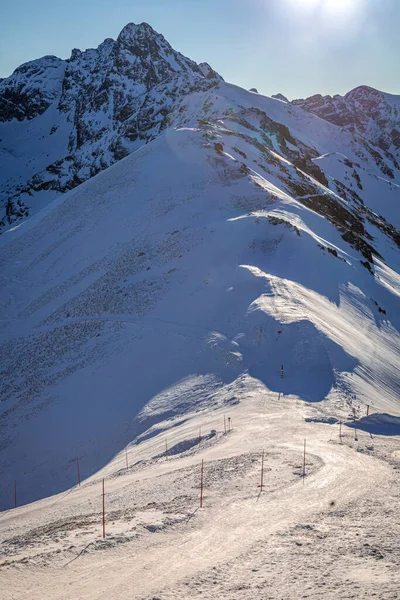 Schneebedeckte Bergpiste Auf Der Kasprowy Wierch Winter Polen — Stockfoto
