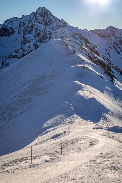 Sendero Cubierto Nieve Montaña Kasprowy Wierch Invierno Polonia — Foto de Stock