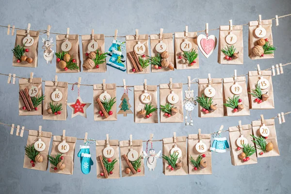 Creatieve Advent Kalender Voor Kerstmis Als Countdown Voor Kerstmis Eveon — Stockfoto