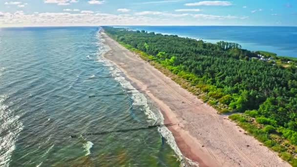 Pantai di Laut Baltik di semenanjung Hel, Polandia — Stok Video