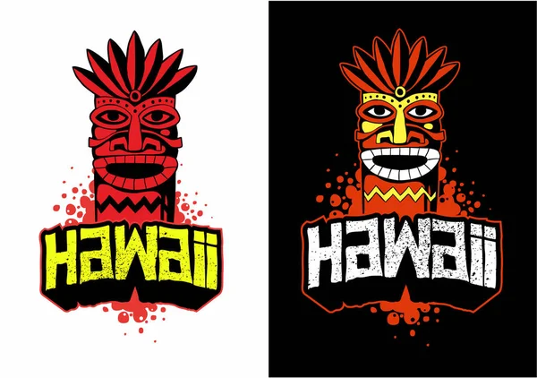 Máscara Estilo Hawaiano Vectorial Logotipo Hawaii — Archivo Imágenes Vectoriales