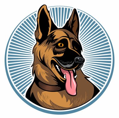 çerçeve içinde karikatür köpek, vektör illüstrasyon