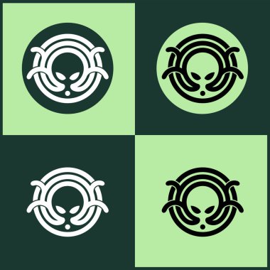 Ahtapot simgesi, ahtapot logo tasarım kavramı, vektör görüntü.